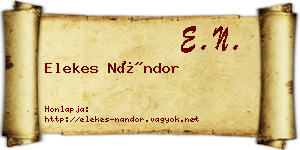 Elekes Nándor névjegykártya